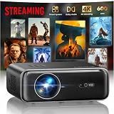 [Built-in Apps/4K Support] Smart Outdoor Projector with WiFi and Bluetooth, Movie Projector, DoIby Audio with Dual Speaker, Auto Focus w/ YouTube&PrimeVideo Proyector, Upgrad P62 Pro