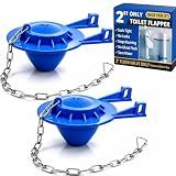 2-Inch Toilet Flapper Replacement Kit Compatible with Most Kohler, American Standard, TOTO & Standard 2″ Flush Valves, High Performance Rubber with Stainless Steel Chain, Easy Install (2 Pack, Blue)