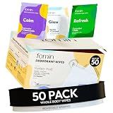 FOMIN Travel Deodorant Wipes for Women & Men - 50 Count Variety Pack
