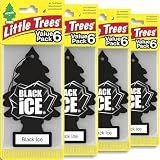 LITTLE TREES Car Air Freshener | Hanging Tree Provides Long Lasting Scent for Auto and Home | Black Ice, 24 Air Fresheners
