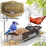 Window Bird Feeder with Strong Suction Cups - (Upgraded 2026 Model) Clear Acrylic Feeder Window for Cats Bird House Gift