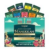 VAHDAM, Limited Edition - Hanukkah Tea Gift Basket | 9 Delicious Variety Pyramid Tea Bags | Perfect Hanukkah Gift for Friends and Family