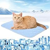 EursurePet Cooling Mat for Cat, 28"x20" Dogs Cooling Mat, Premium Pets Cool Pad for Crate Kennel, Indoor Cats Cool Sleeping Bed, Q-MAX >0.45, Pets Cool Pad for Summer (Medium)