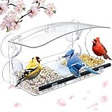 MrCrafts Window Bird Feeder with Strong Suction Cups, Clear Window Bird feeders for Viewing, Bird Feeders for Outdoors Outside,Multiple Bird Types