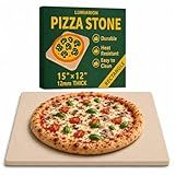 LUNVARION Pizza Stone 15×12 Inch Rectangular, Baking Stone for Oven & Grill – Premium Cordierite Heat-Resistant Pizza Baking Stone for Crispy Crust, Pizza, Bread, Baking & BBQ