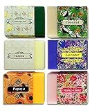Handmade Soap Bar Gift Set. 6 Artisan Aromatherapy Soaps for Men and Women Bath Gift Set. Hand and Body Soap Bars for Women Men and Kids. Natural Specialty Soap for Sensitive Skin