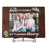 YSTEP Family Picture Frame - Wood 4x6 for Desk Display - Adoption Gifts for Parents
