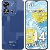 OUKITEL C57S Cell Phone Unlocked - 8GB RAM 64/128GB ROM Octa Core Android 14 Smartphone, 6.52 inch HD+, 4300mAh Mobile Phones, 13MP+5MP Cell Phones 4G Dual SIM, Face ID/GPS/3.5mm Jack, T-Mobile - Blue