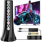 2026 TV Antenna Indoor,Antenna for Smart TV 2500+ Miles Range,HDTV Antennas for Local Channels 360° Signal Booster Reception,Portable Antenna Indoor Outdoor Support 8K 4K 1080p All TVs-25FT Coax Cable