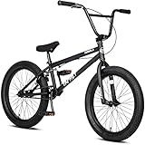 cubsala Freestyle BMX Bike, 20 Inch Yaphet Bicycle for Teen Beginner and Adult Riders, Bike with Hi-Ten Steel Frame, Black