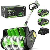 Brushless Cordless Snow Shovel, 13.5Inch Electric Snow Blower with 4.0 Ah Battery and Charger, Battery Powered Snow Removal with 25FT Throw Distance for Driveway,Steps, Patio, Sidewalk