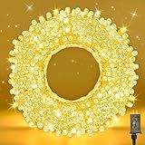 WASTROYAL 210 LEDs Warm White LED String Lights – 70FT Transparent Wire, Waterproof & Connectable Christmas Tree Lights for Indoor Outdoor Holiday Décor