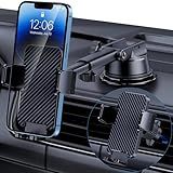 GUWEZ Phone Holders for Your Car [Military Grade Suction Ultra Strong Base] Cell Phone Car Holder 3 in 1 Dashboard/Windshield/Air Vent Hands-Free for iPhone Android