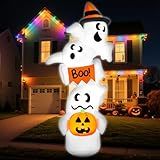 JOYIN 9ft Tall Halloween Inflatable Ghost Outdoor Decorations, Giant Overlap Ghost Inflatable Decor with LEDs, Blow Up Yard Decorations for Halloween Party Garden Lawn Yard Decor