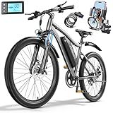 Electric Bike for Adults, 26" Commuter Ebikes with 5-Level Pedal Assist & 7-Speed Gears, 25MPH, 720W Motor, 375Wh Battery, 50 Miles, Lockable Suspension Fork, Lightweight Electric Mountain Bicycles.