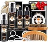 XIKEZAN Beard Kit for Men Grooming & Care w/Beard Conditioner, Wash, Oil, Balm, Brush, Comb,Birthday Fathers Valentines Gifts for Men Him Dad Husband Boyfriend Mens Christmas Stocking Stuffers