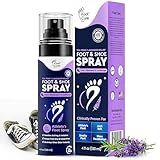 Foot Cure Shoe Deodorizer Spray - Tea Tree | Lavender Shoe Deodorizer for Smelly Feet, Athletes Foot Spray Odor Eliminator and Sweat Control | Removes, Controls & Prevents Odors - 120ml Made in USA