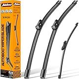 OEM Windshield Wiper Blade Replacement for VW Volkswagen Atlas 2018 2019 2020 20221 2022 2023 2024 Original Equipment All-Season Rear Wiper Blade Set 26+22+12 (Set of 3)