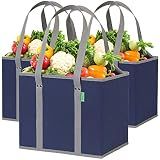 Reusable Grocery Bags (3 Pack) – Heavy Duty Shopping Bags, Blue