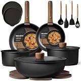 CAROTE 19pcs Pots and Pans Set Non Stick, Detachable Handle Cookware Set