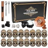 27Pcs Whiskey Smoker Kit with Torch- 16 Wood Chips,Ice Ball Molds, Cocktail Smoker Infuser Kit, Old Fashioned Drink Smoker Kit, Birthday Bourbon Whiskey Gifts for Husband,Men,Dad(No Butane)