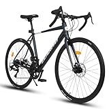Ecarpat 700C Road Bikes, 16 Speed, Commuting City Bicycles for Men Womens, Aluminum Frame, Hybrid Bike to School Work