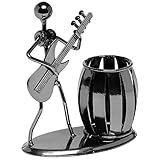 MyGift Pen Holder For Desk,Office Decor Desk Accessories For Men Music Decor Guitar Accessories Gifts For Men Guitar Players Boss Male