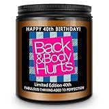 Homsolver 40th Birthday Gifts Women Men, Happy 40th Birthday Decorations Candles Gift for Her Him, Funny 40 Years Old Ideas -Lavender Scented Candle