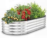 Utopia Home Galvanized Raised Garden Bed Kit 4x2x1ft, Planter Box Raised Garden Beds Outdoor, Easy Assembly Metal Raised Bed for Gardening Vegetables, Fruits, Flowers - Pack of 01 - Silver