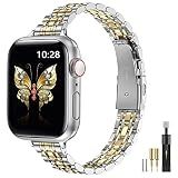 MioHHR Slim Metal Band Compatible with Apple Watch Bands 42/41/40/38mm