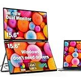 InnoView Dual Portable Monitor 15.6" 1920x1080 Dual Stacked Foldable Monitor | 315° Screen Adjustment | USB-C/HDMI Dual Screen Monitor for Laptop, Mac, Windows