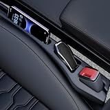 FOLUMAD Car Seat Gap Filler 2 Pack, Soft Foam Multifunctional Seat Side Gap Filler with Organizer, 2 in 1 Seat Crevice Blocker Stop Things from Dropping, Universal Vehicle Interior Accessories Black