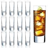 Farielyn-X Clear Heavy Base Shot Glasses 12 Pack, 2 oz Tall Glass Set for Whiskey, Tequila, Vodka