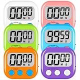 ZILLEEN Digital Kitchen Classroom Timers for Kids Cooking 6pcs MulticolorA