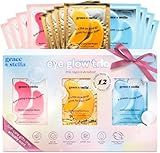 grace & stella Under Eye Patches (12 pairs) Eye Masks for Puffy Eyes and Dark Circles - Valentine Gifts for Women - Gifts for Wife, Bridesmaids, Birthdays, Bachelorette Party, Self Care - Vegan