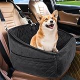 NEEZUKAR Dog Car Seat for Small Medium Dogs,Detachable Washable Dog Booster Seat Under 30lbs, Pet Car Seat Travel Bed with Storage Pockets and Dog Safety Belt (Black)