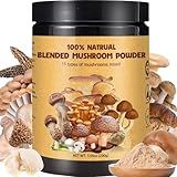 7.05oz Dried Mixed Mushroom Powder - 11 Variety Chef's Blend for Coffee, Cooking, Ramen, Sauces & Soup, 100% Pure Natural Mushroom Seasoning, No Additives, Gluten-Free & Vegan