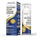 Psecici Scar Cream,Advanced Scar Gel,Silicone Scar Gel,Scar Removal Cream for Surgical Scars,Burn,Acne,Stretch Mark,Keloid Bump,C Section Scars 1.7 oz(50g), Blue