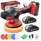 Avhrit Cordless Car Buffer Polisher kit w/ 2x2000mAh 21V Batteries, 6 Inch Car buffer Waxer Kit w/ 6 Variable Speed & Extra 10 PCS Attachments, Polisher for Car Detailing,Boat Sanding,Scratch Removing