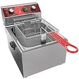 EGGKITPO Electric Deep fryer Single Tank Deep Fryer with Basket Capacity 10L(10.5QT) Electric Countertop Fryers with 60 Minute Timer for Home Kitchen and Restaurant, 1800 Watts, 120V