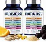 Immuneti Advanced Immune Support – Doctor Formulated 6-in-1 Daily Immunity Supplement – Made in USA – With Vitamin C, D3, Zinc, Elderberry, Garlic & Echinacea - Vital Nutrients & Antioxidants (2)
