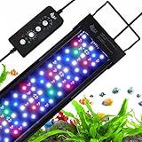 AQQA LED Aquarium Light, 24/7 Mode IP68 Waterproof Extendable Bracket Fish Tank Light, DIY Mode Full Spectrum Aquarium Plant Light, Adjustable Timer/Brightness Memory Function for 18-24 Inch Fish Tank