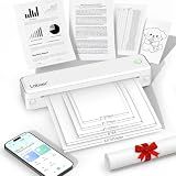 Labeer Portable Thermal Printer, Wireless Bluetooth Inkless Printer White