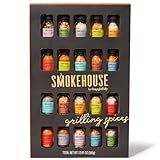 Smokehouse by Thoughtfully Ultimate Grilling Spice Set, Grill Seasoning Gift Set Flavors Include Chili Garlic, Rosemary and Herb, Lime Chipotle, Cajun Seasoning and More, Pack of 20