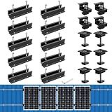 Anbte Solar Panel Mounting Brackets for Roof, Aluminum Solar Rails, Black
