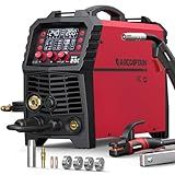 ARCCAPTAIN MIG Welder, 200Amp 6 in 1 Gas MIG/Gasless Flux Core MIG/Stick/Lift TIG/Spot welding/Spool Gun 110V/220V Aluminum Multi Process Welding Machine with LED Digital Display, Burn Back Adjustment