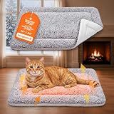 Self Warming Cat Bed, Reversible Self Heating Cat Pad, Gray, 18 x 24 Inches