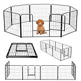 NEWBULIG Dog Playpen 8 Panels 24" Height Foldable Heavy Duty Metal Dog Exercise Playpen Puppy Fence for Indoor Outdoor Yard