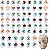 Skylety 64 Pcs Halloween Half Eyeballs 22 mm 0.87 Inch Dark Color