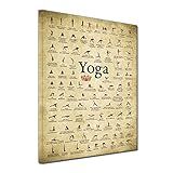 Vintage Yoga 100 Poses Reference Chart Meditation Yoga Position Poster Print bodybuilding Quote Artwork for Bedroom Gym Bedroom Wall Decor Fitness Workout Framed 12x16inch